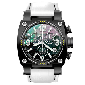 Reloj Cuadrado Grande de Lujo con Diamantes, Caja de Acero Inoxidable, Movimiento de Cronógrafo Japonés o Suizo U6128 - Product Image 2