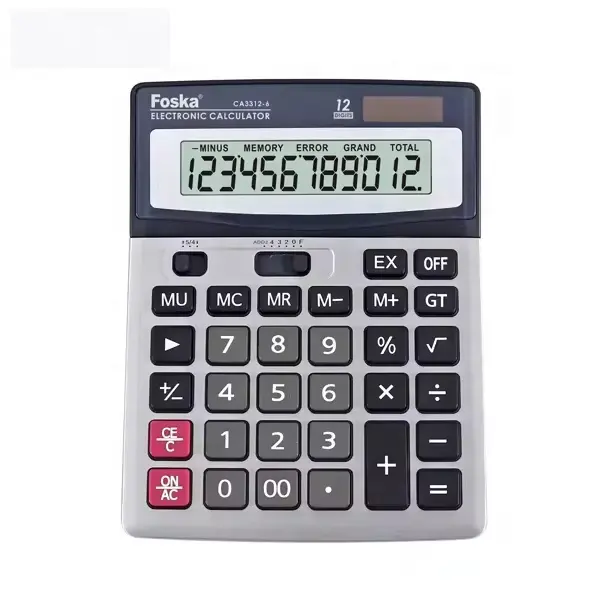 12 Digit Solar Power Electronic Office Calculator