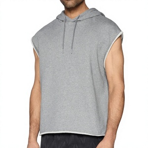 Wholesale Custom Winter Lightweight <b>Men</b> Gym <b>Sleeveless</b> Hoodie For Sale 100% Cotton Windproof Breathable Casual Wear Hoodie - Product Image 1