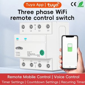 63A 4P Tuya Wifi Smart MCB, 4รีเลย์ตัด L & <span class=keywords><strong>N</strong></span>, รีโมทคอนโทรลจับเวลานับถอยหลังรอบ AC3X110V/3X230V - Product Image 1