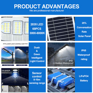 Alltop החדש דגם ip65 עמיד למים חיצונית 50w 100w 150w 200w 250w 300w labs כל אחד הוביל אור רחוב סולארית - Product Image 3