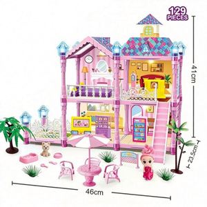 ชุดบ้านตุ๊กตาไม้ DIY ขนาดจิ๋ว พร้อมไฟ เฟอร์นิเจอร์ อุปกรณ์เสริม งานฝีมือ ของขวัญสร้างสรรค์ ของเล่น - Product Image 2