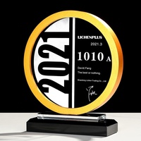 Médailles en cristal vierges personnalisées par le fabricant, plaque en métal ronde or, argent, bronze, récompense de compétition, trophée en cristal par sublimation