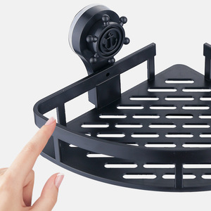 Mensola Angolare Moderna in Plastica per <span class=keywords><strong>Bagno</strong></span>, <span class=keywords><strong>Porta</strong></span> <span class=keywords><strong>Asciugamani</strong></span> Senza Foratura, Installazione con <span class=keywords><strong>Ventosa</strong></span> in Acciaio Inox - Product Image 4