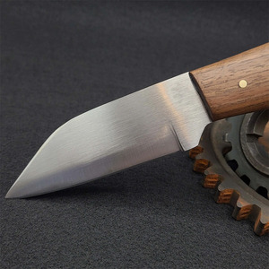 Couteau de survie et de chasse à lame fixe en acier OEM personnalisé, pointe tombante, manche en bois de qualité supérieure, prix de gros - Product Image 5