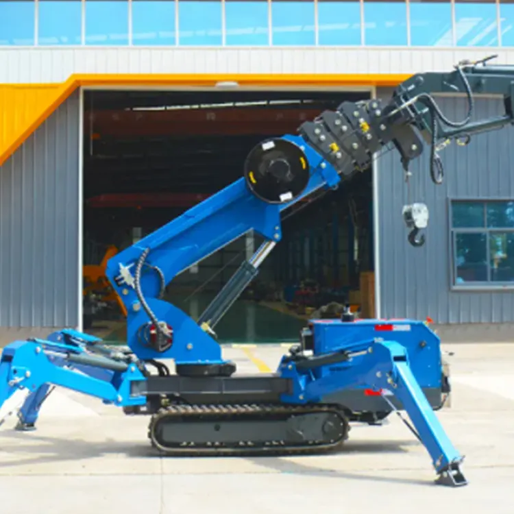 HOT 3t Mini Lifting Height Telescopic Construction Mobile Spider Crane Small Turning Radius Movable Spider Crane Price