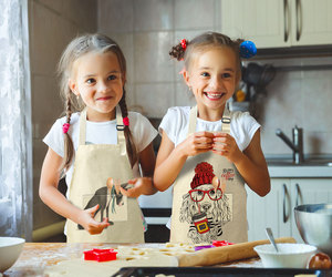 Hot Bán Giá Rẻ Khuyến Mãi Tùy Chỉnh Không Thấm Nước 100% Cotton Linen Nấu Nướng Tạp Dề Với Cartoon Dog In Ấn - Product Image 4