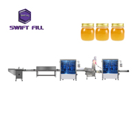 Ligne de production de bouteilles en verre pour boissons au miel entièrement automatique à double tête, personnalisée en usine, avec élévateur