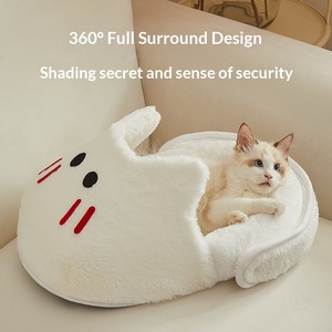 Cama para Mascotas, Cálida para Invierno, Universal para las Cuatro Estaciones, de Felpa y Piel Sintética, Tipo Nido para Gatos - Product Image 4