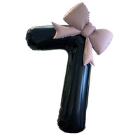 Ballon numérique noir de 40 pouces style arc pour décoration de fête d'anniversaire, accessoires de mise en scène simple pour fille