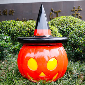 Decoraciones de Halloween para Exteriores, Adornos de <span class=keywords><strong>Calabaza</strong></span>, Escultura de Fibra de Vidrio, Modelo Simulado de Parque Temático, Paisaje Hecho de Resina - Product Image 1