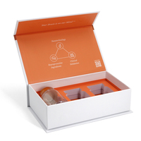 Logo personnalisé carton rigide en papier vide 3 bocaux en verre emballage de boîte-cadeau pour bocaux en verre