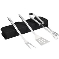 YF 2025 accessoires de plein air Gadgets extérieurs Portable Oxford sac Barbecue outil BBQ ensemble de 3 outils de barbecue en acier inoxydable
