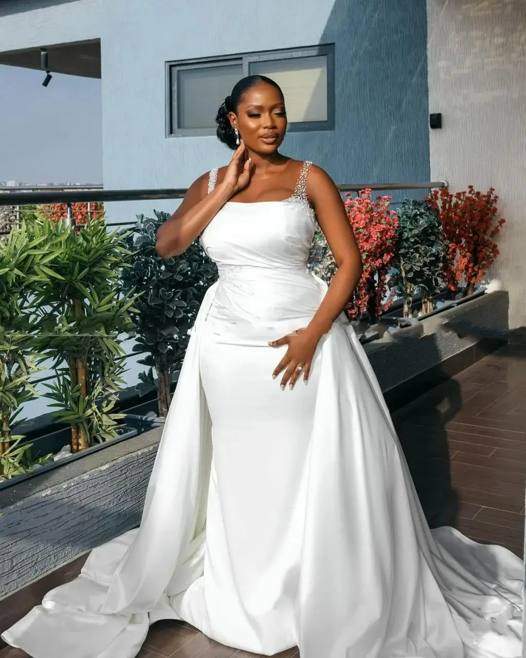 detachable beaded cap sleeves for wedding dress Lauren Elaine