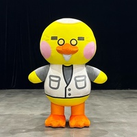 Costume gonflable amusant de poulet/canard de dessin animé, costume publicitaire gonflable en peluche, costume de marche gonflable d'animal, mascotte gonflable personnalisée