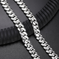 Дропшиппинг: Модная цепочка Miami Cuban Link ручной работы, 6-10 мм, из чистого серебра 925 пробы, в стиле хип-хоп, кубинское ожерелье для мужчин