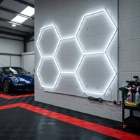 Lampes LED hexagonales 6000K lumière du jour, étanches, en forme de nid d'abeille, pour plafond, haute luminosité, garage, atelier, studio de détail automobile