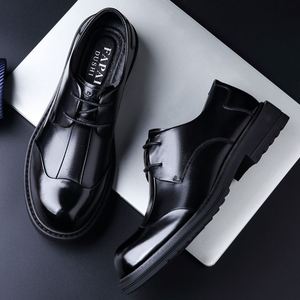 Zapatos de Vestir de Diseñador de Lujo 2025, Último Modelo para Hombre, de Cuero Genuino, Punta Cuadrada, Ligeros, Transpirables, Duraderos, con Cordones, para Oficina y Trabajo - Product Image 4