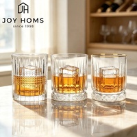 Verres à whisky et scotch en verre à la mode ancienne, fabriqués à la machine, 11 oz, personnalisés, classiques, sans plomb, avec bord doré, vente en gros directe usine