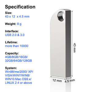 Clés USB 3.0 en métal miniatures 128 Go, 64 Go, 256 Go – Clé USB Flash en métal – Clé USB 3.0 – Mémoire Flash USB - Product Image 6
