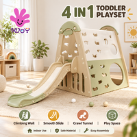 Jouets d'escalade 4 en 1 pour tout-petits, avec toboggan, triangle d'escalade, tunnel de ramassage et espace de jeu, aire de jeux intérieure pour tout-petits