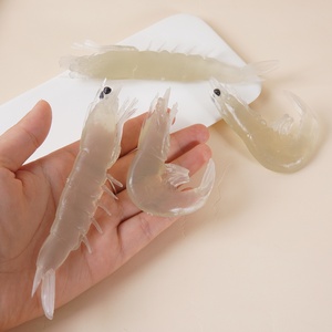 Adornos de simulación de camarones de PVC transparente, divertidos modelos de imitación de carne, colgante de llavero de mariscos, adornos de Metapenaeus Ensis - Product Image 2