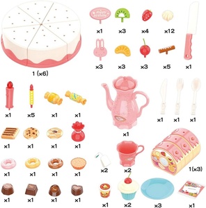 Juego de 83 Piezas de Juguetes de Comida de Plástico para Niños, para Cortar y Decorar, Juguete de Cocina Preescolar, Juego de Comida de Imitación para Cumpleaños - Product Image 2