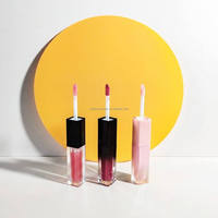 Gloss à lèvres double embout 3ml carré, rose dégradé tendance, hydratant, brillant, velours, waterproof