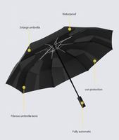 Parapluie pliant 3 volets en tissu pongé 210T Custom-X, séchage rapide, coupe-vent et résistant à l'eau, nouveau design, style moderne