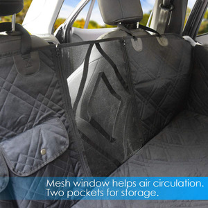 Housse de voiture pour chien lavable avec fenêtre en maille, imperméable, pour siège arrière avec poches de rangement - Product Image 6