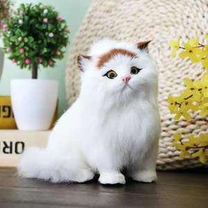 Estatua de Gato Persa de lujo hecha a mano para decoración del hogar, gato gordo esponjoso, 3 poses, <span class=keywords><strong>ojos</strong></span> sentados, abiertos/<span class=keywords><strong>cerrados</strong></span>, perfecto cumpleaños, Ramadán, Animal - Product Image 4