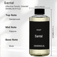 Diffuseur d'arômes Santal 500ML Collection Hôtel Vente en gros Huile essentielle Parfum pour la maison et le bureau Diffuseur d'huile HVAC
