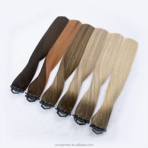 Estensioni per capelli Yuanzhen di alta qualità, con trama doppia Genius Weft sottile e invisibile, annodate a mano, tagliabili, in capelli Remy Genius Weft. - Product Image 1