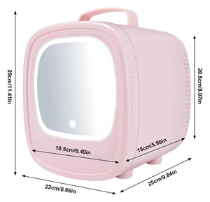 Mini refrigerador portátil <span class=keywords><strong>de</strong></span> belleza y cuidado <span class=keywords><strong>de</strong></span> la piel con luces <span class=keywords><strong>de</strong></span> colores, espejo <span class=keywords><strong>de</strong></span> maquillaje, mini incubadora multiusos para coche - Product Image 4
