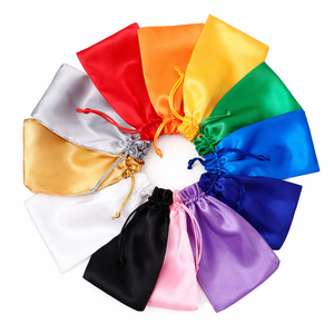 Small Luxury Satin <b>Drawstring</b> <b>Bag</b> with Custom Logo and Screen Printing for Jewelry Packaging - Product Image 6