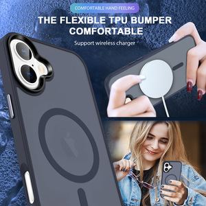 เคสโทรศัพท์มือถือแบบแข็งชาร์จได้แบบแม่เหล็กสีด้านสำหรับ iPhone 16 15 13 PRO MAX 14 PLUS กันกระแทก - Product Image 3