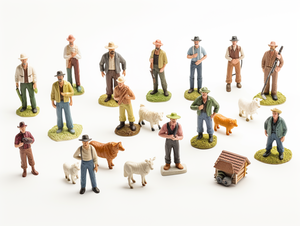 Mini modèle en plastique jouet agriculteur figurines figurines figurines miniatures personnes - Product Image 2