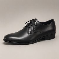 Chaussures Oxford en cuir de veau pour hommes, confortables, à bout fermé, semelle en caoutchouc, à lacets, chaussures habillées formelles pour le bureau