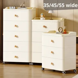 <span class=keywords><strong>Cajonera</strong></span> Organizadora Rodante de Plástico con Múltiples Niveles <span class=keywords><strong>y</strong></span> Perillas Doradas para Dormitorio, Sala de Estar, Carro Móvil Estrecho Personalizado - Product Image 1