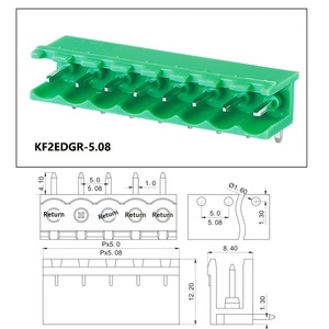 Plug-in <b>Terminal</b> Male Female KF2EDGR-5.08 Needle Holder Pin 2P-24P Brass Tin Plated Contacts PCB Electrical Applications - Product Image 2