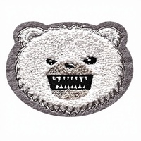 Patch brodé en relief 3D avec motif d'ours mignon de dessin animé, broderie informatique pour vêtements et manteaux