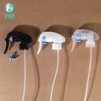 Bouteille pulvérisateur à gâchette en plastique PET YAN Packaging, 400 ml, grande, à épaule plate, vide, ronde, ambre/noir/blanc, rechargeable, pour nettoyage domestique