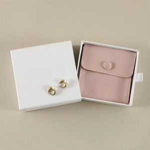 Custom Logo Velvet Microfiber Jewelry <b>Box</b> <b>Small</b> Earring Bracelet Necklace <b>Gift</b> Insert Pouch with Insert Pad - Product Image 4