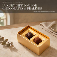Boîte cadeau en chocolat personnalisée avec logo, petit couvercle et base, avec insert à 2 cavités pour truffes et bonbons, fabricant en gros