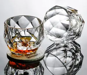 Salloping Horse Whiskey Glasses Diamond Cut Whisky Prism Crystal Old Fashioned Glass Vodka Tumbler Chivas Wine Cup Verre a vin