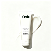 Crème solaire minérale SPF 50 à label privé, légère, large spectre UVA/UVB, fini mat, protection solaire quotidienne
