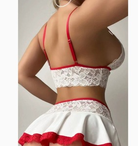 New Autumn Romantic Female <b>Sexy</b> Underwear Nightclub Temptation Party Lace Milk Silk Stitching Lingerie Two-piece <b>Set</b> - Product Image 3