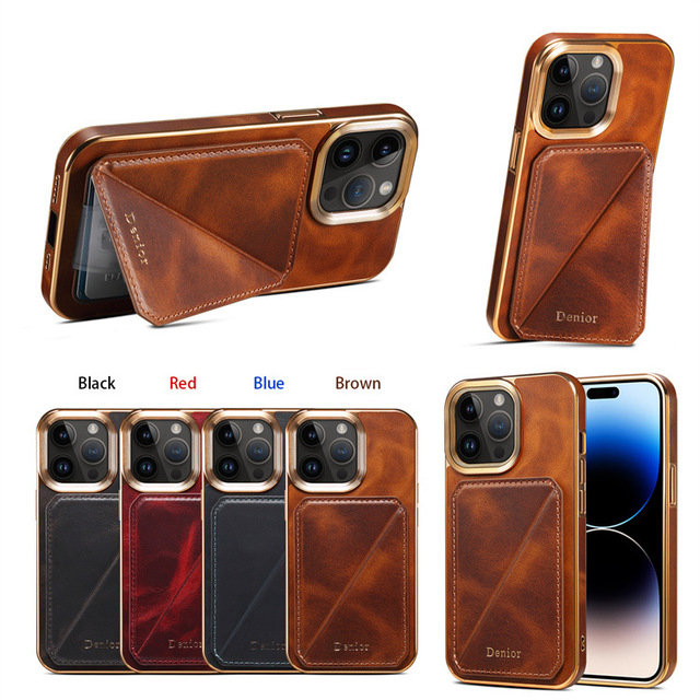 Retro High-quality Business Leather Phone Case for iPhone 16 Pro Max Anti-drop Stand Ultra-thin Card Insertion Phone case