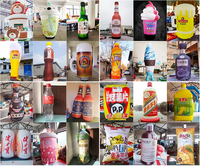 Décoration gonflable modèle de bouteille de jus de boisson en plein air boîte de bouteille gonflable géante pour l'affichage publicitaire