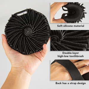 Brosse de massage corporel douce pour le nettoyage en profondeur, noire personnalisée, portable, exfoliante en silicone pour hommes - Product Image 2